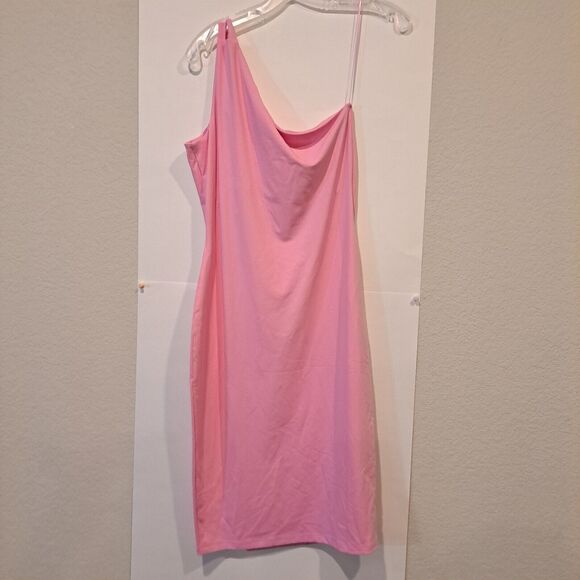 Revolve Susana Monaco One Arm Keyhole Dress In Ballerina Pink Stretchy Sz L New! - Picture 8 of 13